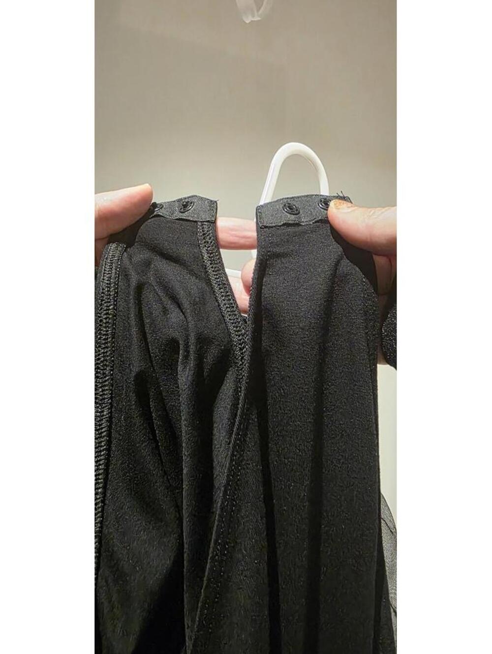 Marcella Moda - Black Sheer Mesh Long Sleeve Bodysuit With Snap Closure - Picture 3 of 6